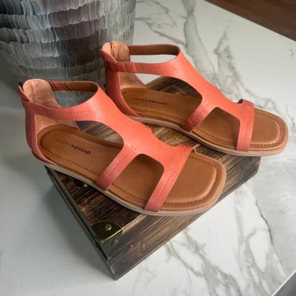Lucky Brand Nayda Strap Sandals in Cognac - Picture 1 of 8